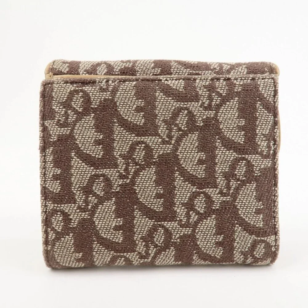 ❤️Christian Dior Trotter Canvas Leather Bi-fold Compact Wallet❤️